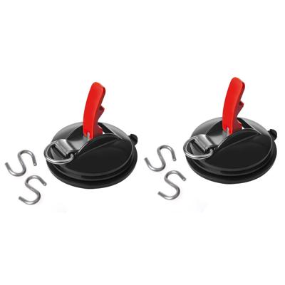 Set van 2x stuks proplus zuignapbevestiging - met ring - 2 s-haken - 11 cm - tot 10 kg