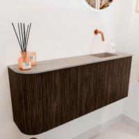 Toiletmeubel Mondiaz Joya Dlux | 101.6 cm | Meubelkleur Walnut | Faye wastafel Saba Wasbak Rechts | Zonder kraangat(en)