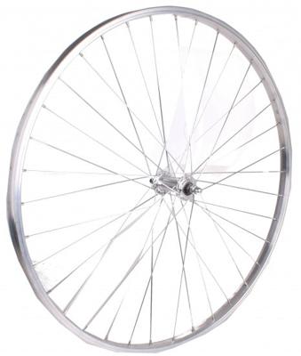 voorwiel Hybride 28 inch velgrem aluminium 36G zilver