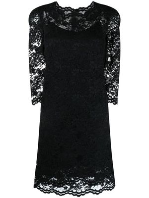 Ermanno Scervino robe mi-longue en dentelle - Noir