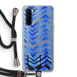 Blauwe pijlen: OnePlus Nord Transparant Hoesje met koord