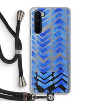 Blauwe pijlen: OnePlus Nord Transparant Hoesje met koord