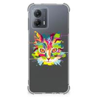 Motorola Moto G53 Stevig | Bumper Hoesje | Cat Color
