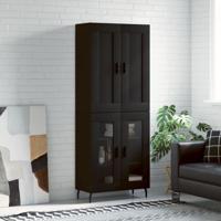 Hoge kast 69,5x34x180 cm bewerkt hout zwart