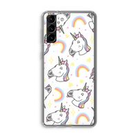 Rainbow Unicorn: Samsung Galaxy S21 Plus Transparant Hoesje Rainbow Unicorn: Samsung Galaxy S21 Plus Transparant Hoesje