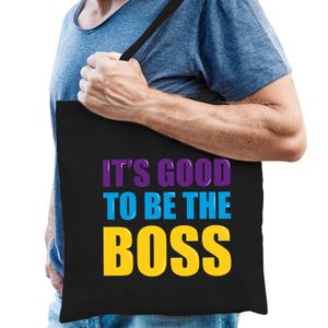 Its good to be the boss cadeau tas zwart voor heren