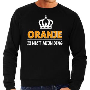 Koningsdag sweater - oranje is niet mijn ding - heren - zwart