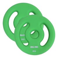 Gorilla Sports Gewichtsschijf - Halterschijven - 2 x 2 kg - Vinyl - Rubber coating - Gietijzer - 30 mm - thumbnail