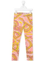 PUCCI Junior legging en coton stretch à imprimé abstrait - Rose