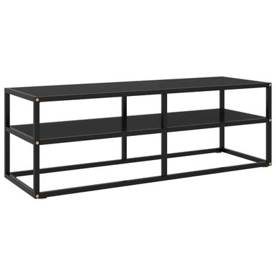 vidaXL Tv-meubel met zwart glas 120x40x40 cm zwart vidaXL Tv-meubel met zwart glas 120x40x40 cm zwart