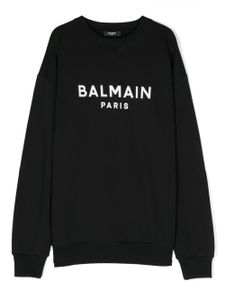 Balmain Kids sweat en coton à logo imprimé - Noir