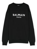 Balmain Kids sweat en coton à logo imprimé - Noir - thumbnail