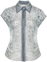 ZIMMERMANN blouse Matchmaker à manches courtes - Bleu