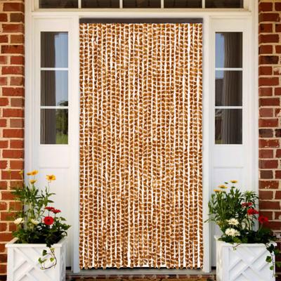 VidaXL Vliegengordijn 90x200 cm chenille okerkleurig en wit