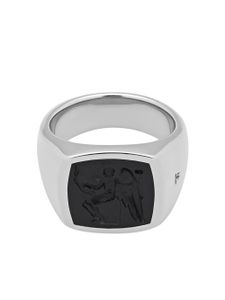 Tom Wood bague Cushion Eros à ornements en onyx - Métallisé