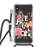 Hello in flowers: iPhone XS Transparant Hoesje met koord
