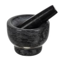Ruhhy Vijzel met stamper - marmer - D12 cm - keuken artikelen - fijnhakken van kruiden