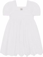 Dolce & Gabbana Kids robe en popeline à broderie anglaise - Blanc