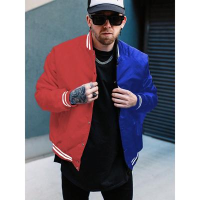 Men's Two Tone Varsity Bomber Jacket | Waterproof Winter Coat ROYAL RED / XXL