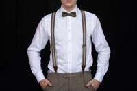 Bretels En Vlinderdas Combipack | Groen / Bordeaux / Gebroken Wit | Traditionele Bretels Voor Heren | Peaky Blinders