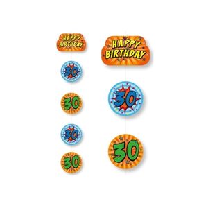 Verjaardags versiering 30 jaar blauw/oranje