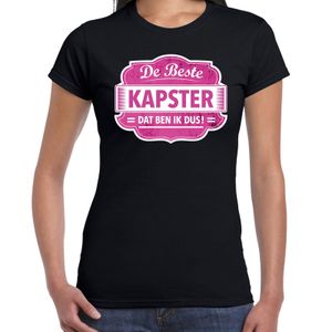 Cadeau t-shirt voor de beste kapster zwart voor dames