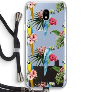 Kleurrijke papegaaien: Samsung Galaxy J3 (2017) Transparant Hoesje met koord