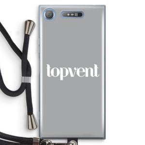 Topvent Grijs Wit: Sony Xperia XZ1 Transparant Hoesje met koord