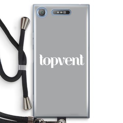 Topvent Grijs Wit: Sony Xperia XZ1 Transparant Hoesje met koord