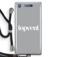 Topvent Grijs Wit: Sony Xperia XZ1 Transparant Hoesje met koord