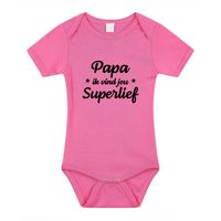 Papa superlief cadeau baby rompertje roze meisjes - thumbnail