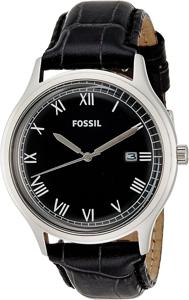 Horlogeband Fossil FS4746 Leder Zwart 22mm