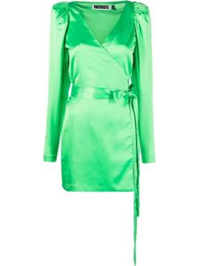 ROTATE BIRGER CHRISTENSEN robe cache-cœur Bridget à fini satiné - Vert