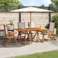 5-delige Tuinset massief acaciahout en textileen