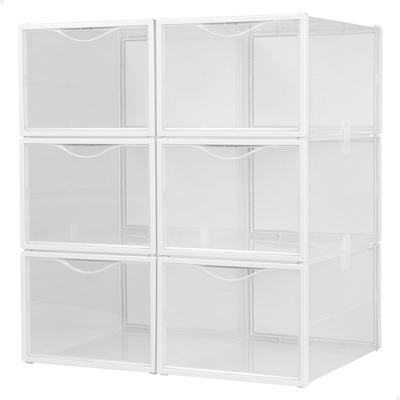 Stackable shoe box Max Home Wit 6 Stuks Polypropyleen ABS 25 x 18,5 x 35 cm