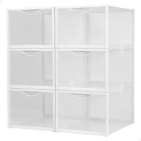 Stackable shoe box Max Home Wit 6 Stuks Polypropyleen ABS 25 x 18,5 x 35 cm