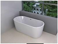 Wiesbaden Libero vrijstaand acryl ligbad 178 x 80 + waste wit