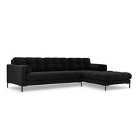 Cosmopolitan Design Bali Hoekbank met Chaise Longue Rechts - Zwart / Zwart