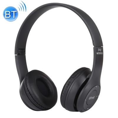 P47 opvouwbare draadloze Bluetooth hoofdtelefoon met 3.5 mm audio-aansluiting ondersteuning MP3/FM/Call (zwart)