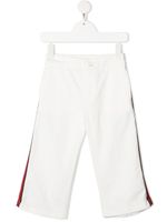 Gucci Kids pantalon droit à détail Web - Blanc