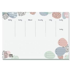 Sigel Rose Inspiration JS101 Bureau onderlegger Weekplanner Wit, Groen, Roze (b x h) 42 cm x 29.7 cm