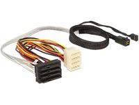 Delock 83390 Kabel Mini SAS HD SFF-8643 > 4 x SAS SFF-8482 + voeding + Zijband 0,5 m