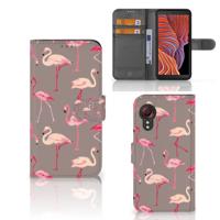 Samsung Galaxy Xcover 5 | Telefoonhoesje | Met pasjeshouder | Flamingo
