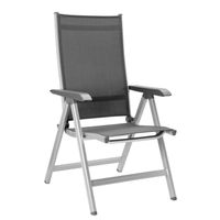 Kettler - Basicplus zilver antraciet verstelbare fauteuil - thumbnail