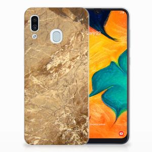 Samsung Galaxy A30 TPU Siliconen Hoesje Marmer Creme