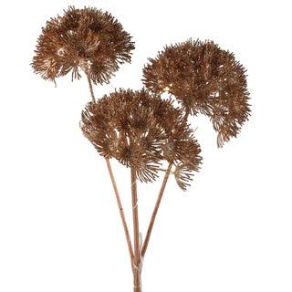 Kunst bloem heracleum countryfield led koper 80 cm