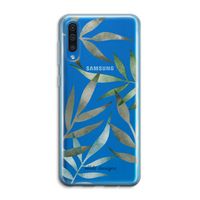 Tropical watercolor leaves: Samsung Galaxy A50 Transparant Hoesje