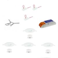 Badkamer LED inbouwspot set 4 aluminium 120mm Warm wit 3000K
