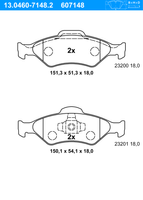 Remblokkenset, schijfrem ATE, u.a. für Ford, Mazda