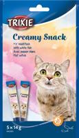 Trixie Creamy Snacks White Fish kattensnacks 5 x 14 gram Trixie Creamy Snacks White Fish kattensnacks 5 x 14 gram